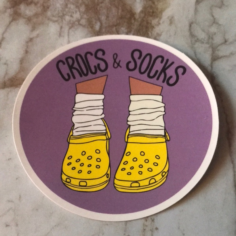 Crocs and Socks Sticker